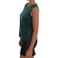 Dolce & Gabbana Sleeveless Silk Top in Dark Green