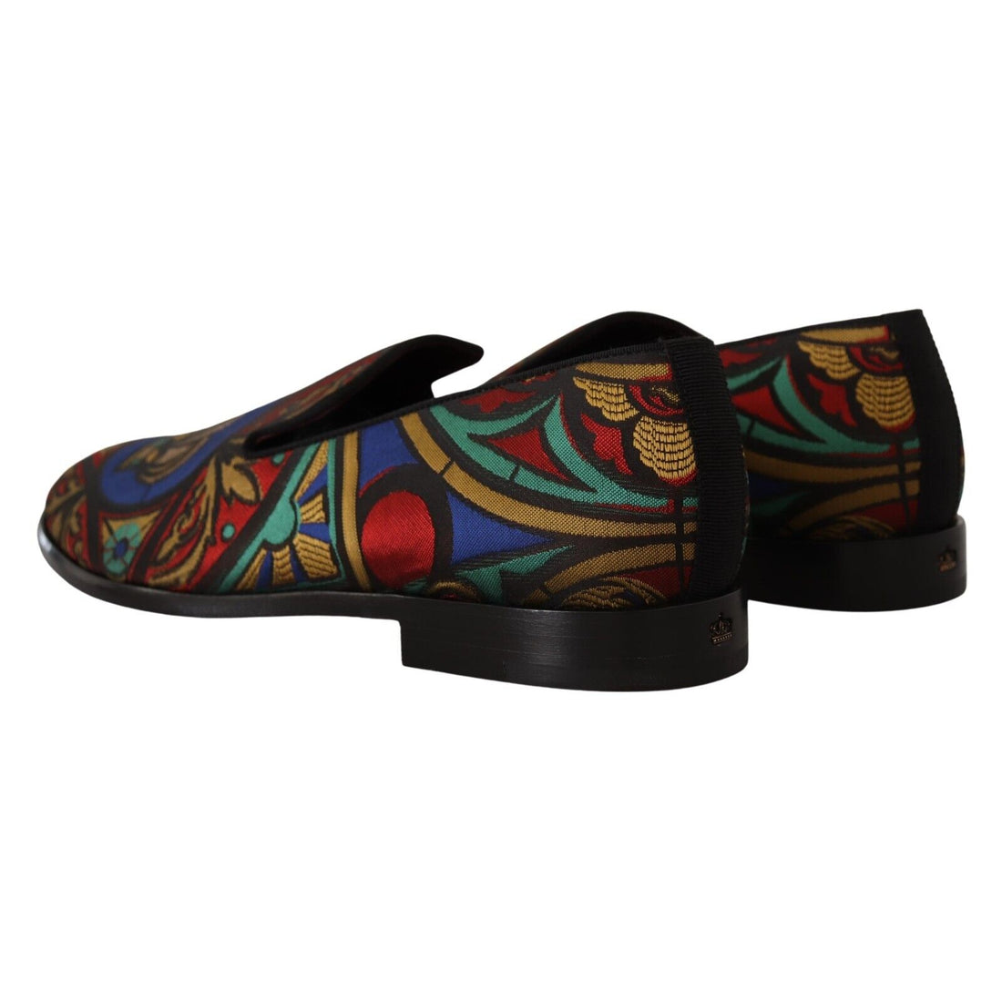 Dolce & Gabbana Multicolor Jacquard Slide-On Loafer Slippers