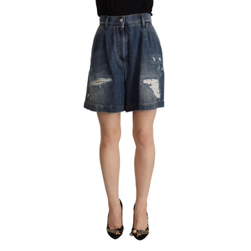 Dolce & Gabbana Chic High-Waisted Distressed Bermuda Shorts