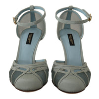 Dolce & Gabbana Elegant Blue Mesh Ankle Strap Sandals