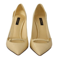 Dolce & Gabbana Chic Pointed Toe Leather Pumps in Sunshine Yellow