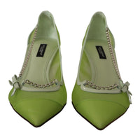 Dolce & Gabbana Enchanting Green Mesh Chain Pumps