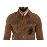 Dolce & Gabbana Elegant Corduroy Logo Jacket