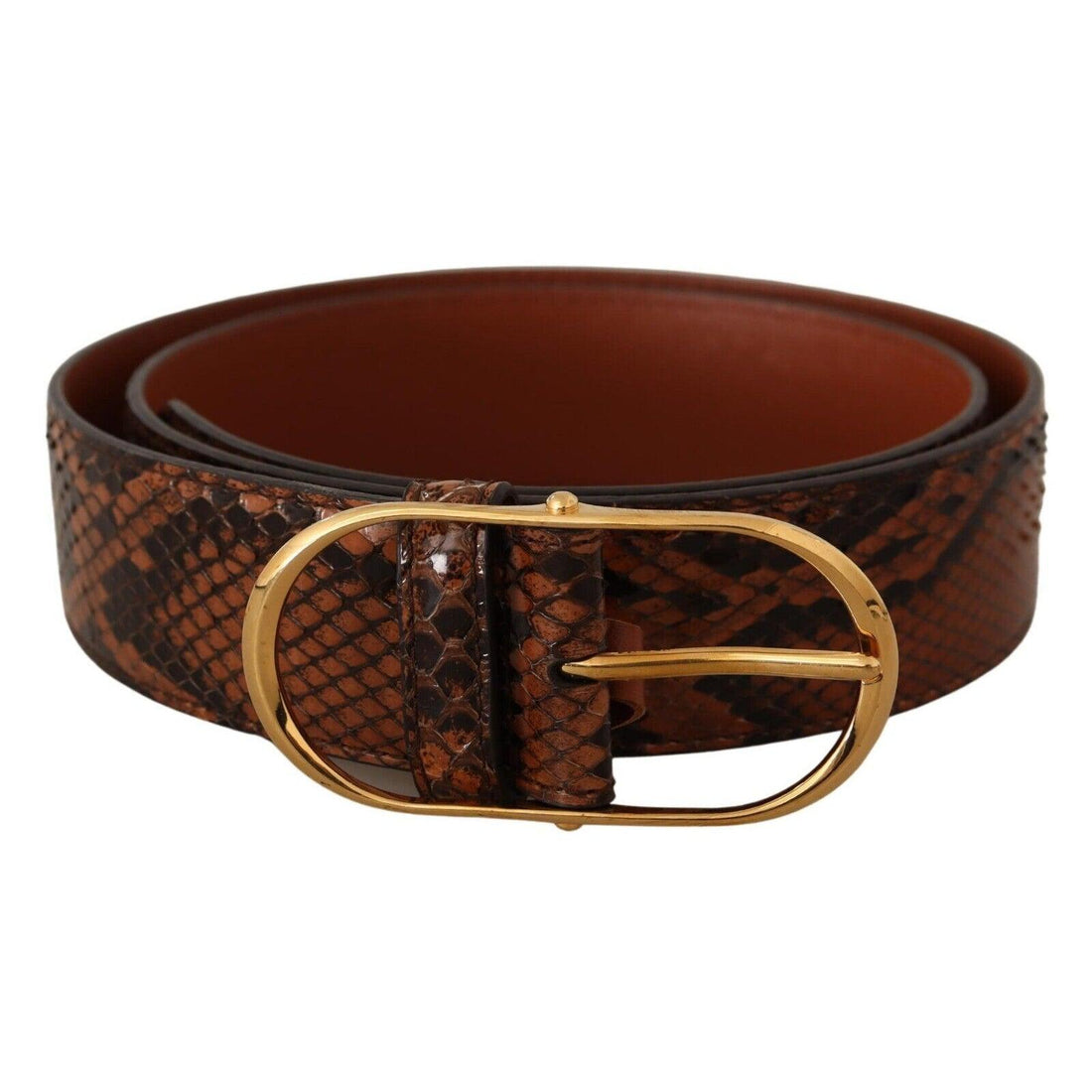 Dolce & Gabbana Elegant Leather Belt with Gold Buckle