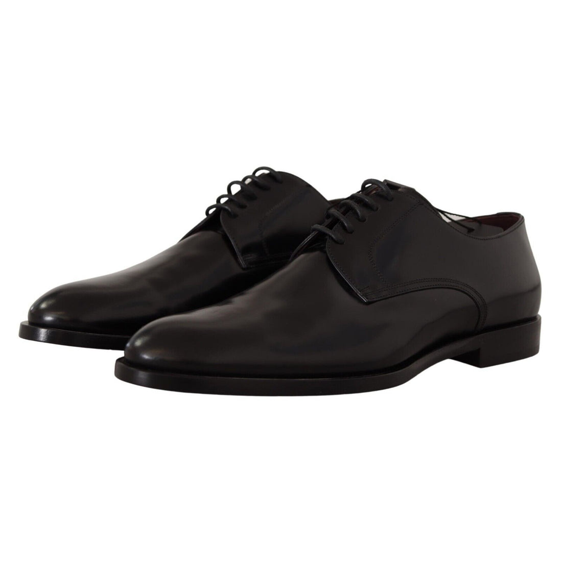 Dolce & Gabbana Black Leather Lace Up Formal Derby Shoes