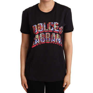 Dolce & Gabbana Elegant Black Cotton Logo Tee