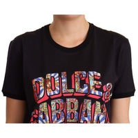 Dolce & Gabbana Elegant Black Cotton Logo Tee