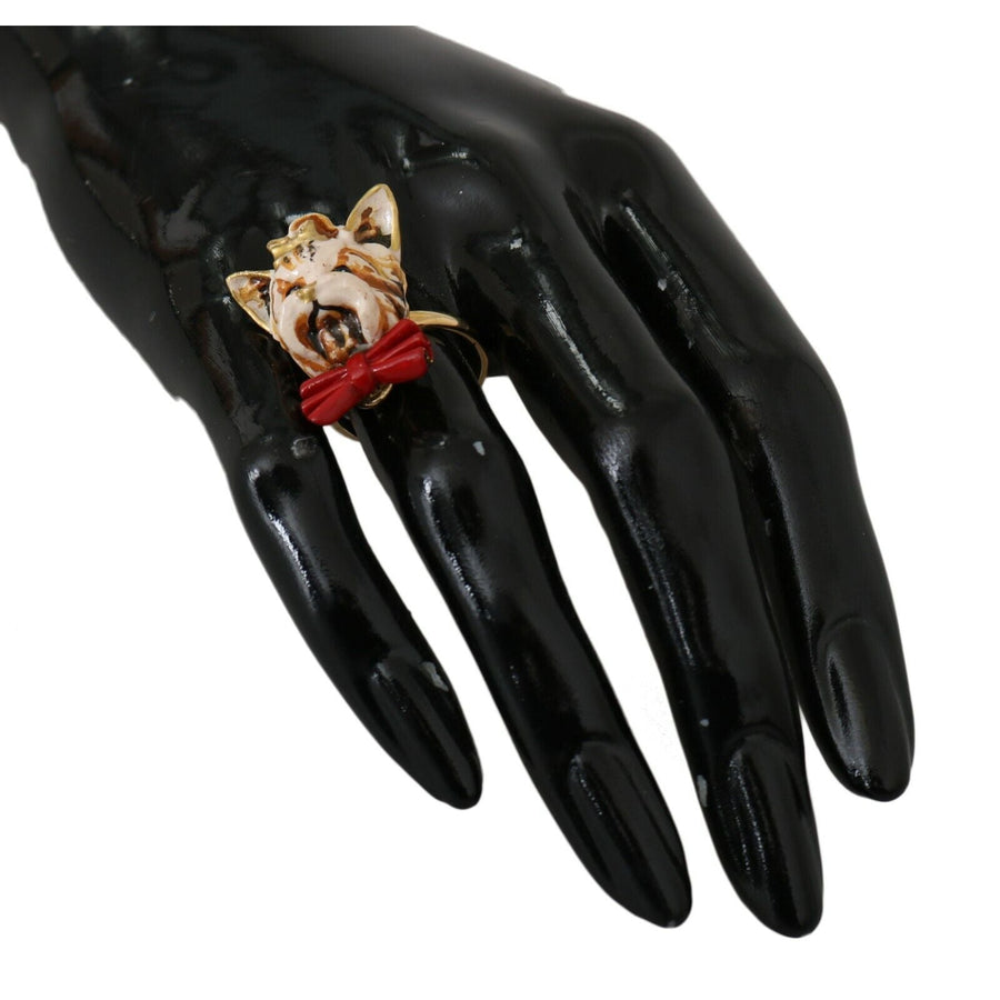 Dolce & Gabbana Elegant Canine-Inspired Gold Tone Ring