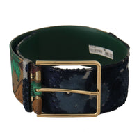 Dolce & Gabbana Elegant Leather Belt with Engraved Buckle