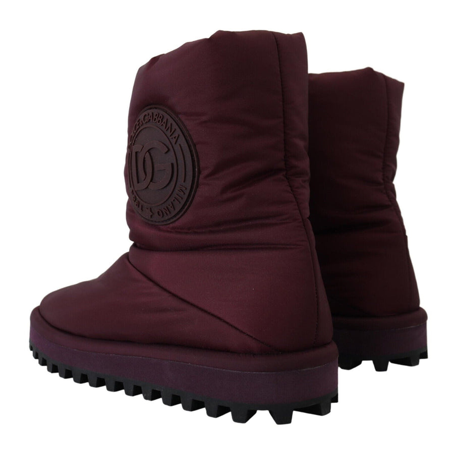 Dolce & Gabbana Elegant Bordeaux Mid Calf Boots