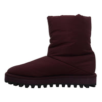 Dolce & Gabbana Elegant Bordeaux Mid Calf Boots