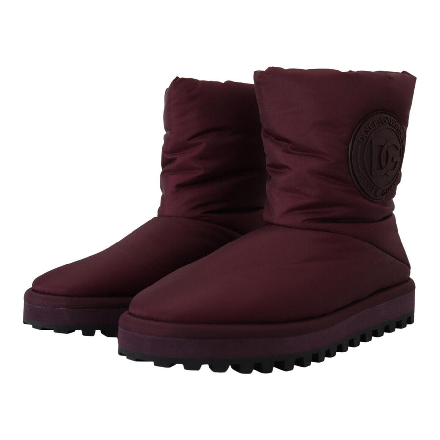 Dolce & Gabbana Elegant Bordeaux Mid Calf Boots