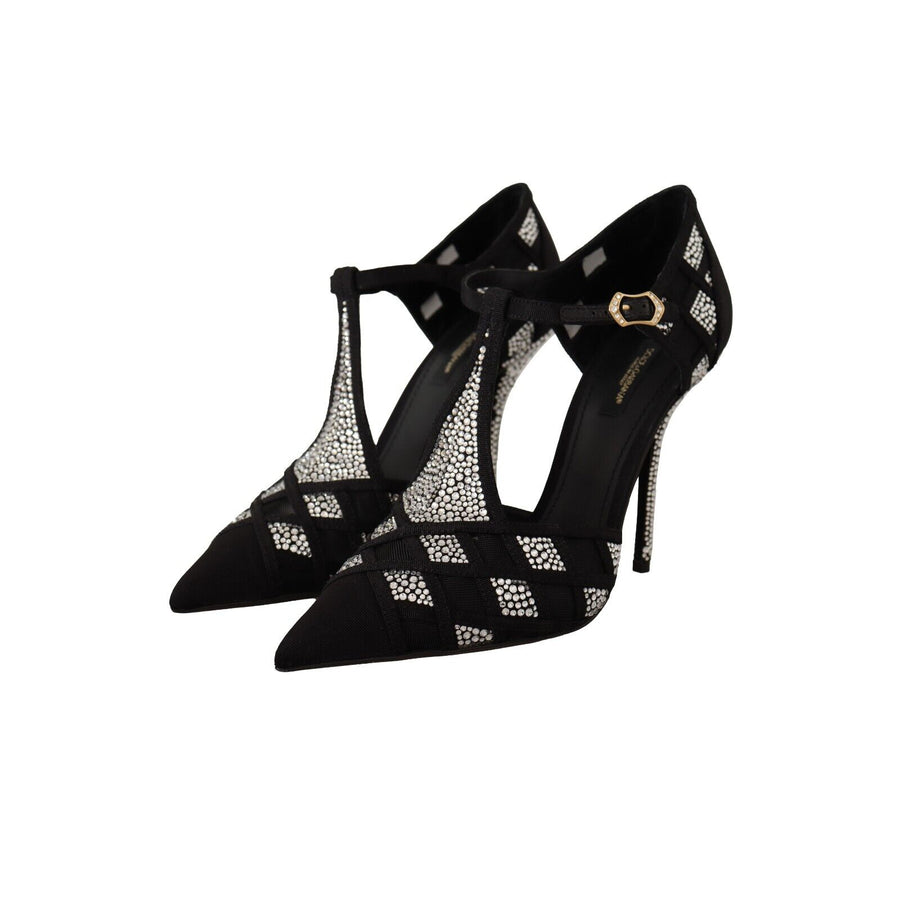 Dolce & Gabbana Elegant Crystal-Embellished Suede Pumps