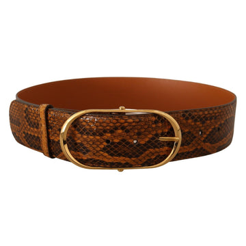 Dolce & Gabbana Elegant Python Skin Leather Belt