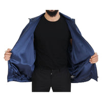 Dolce & Gabbana Regal Blue Silk Bomber Jacket