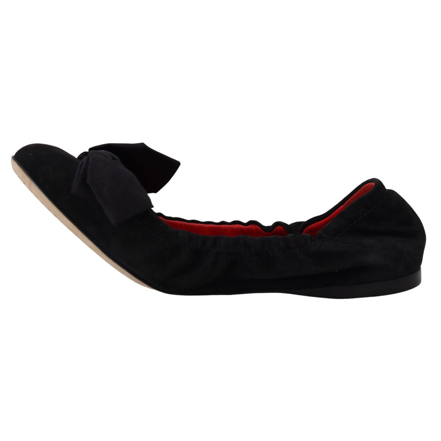 Dolce & Gabbana Elegant Black Suede Ballet Flats