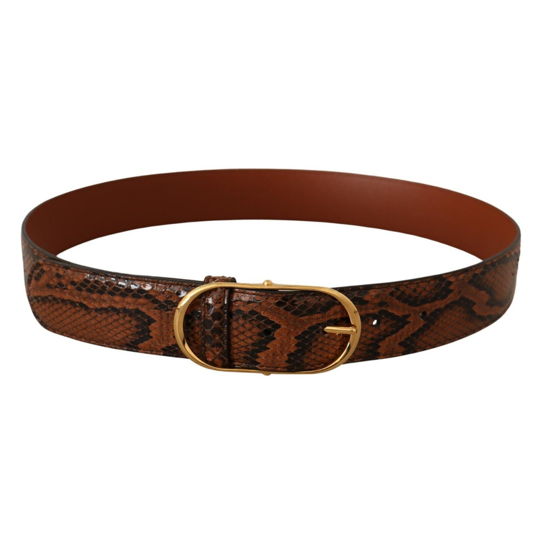 Dolce & Gabbana Elegant Leather Belt with Gold Buckle