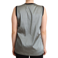 Dolce & Gabbana Elegant Silver Sleeveless Blouse