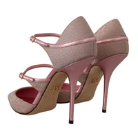 Dolce & Gabbana Pink Glitter High Heel Sandals