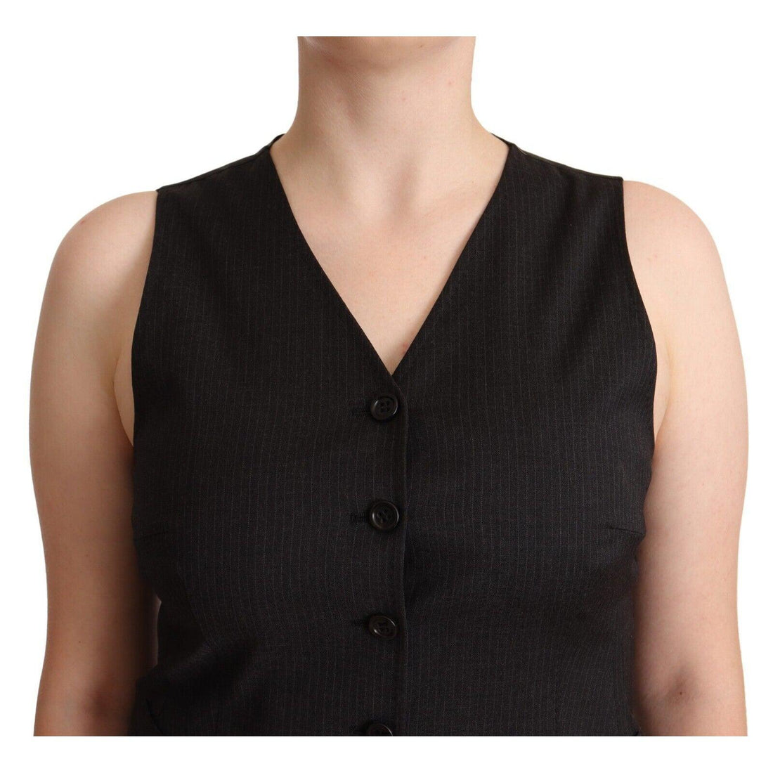 Dolce & Gabbana Elegant Black Wool Blend Waistcoat Vest Top