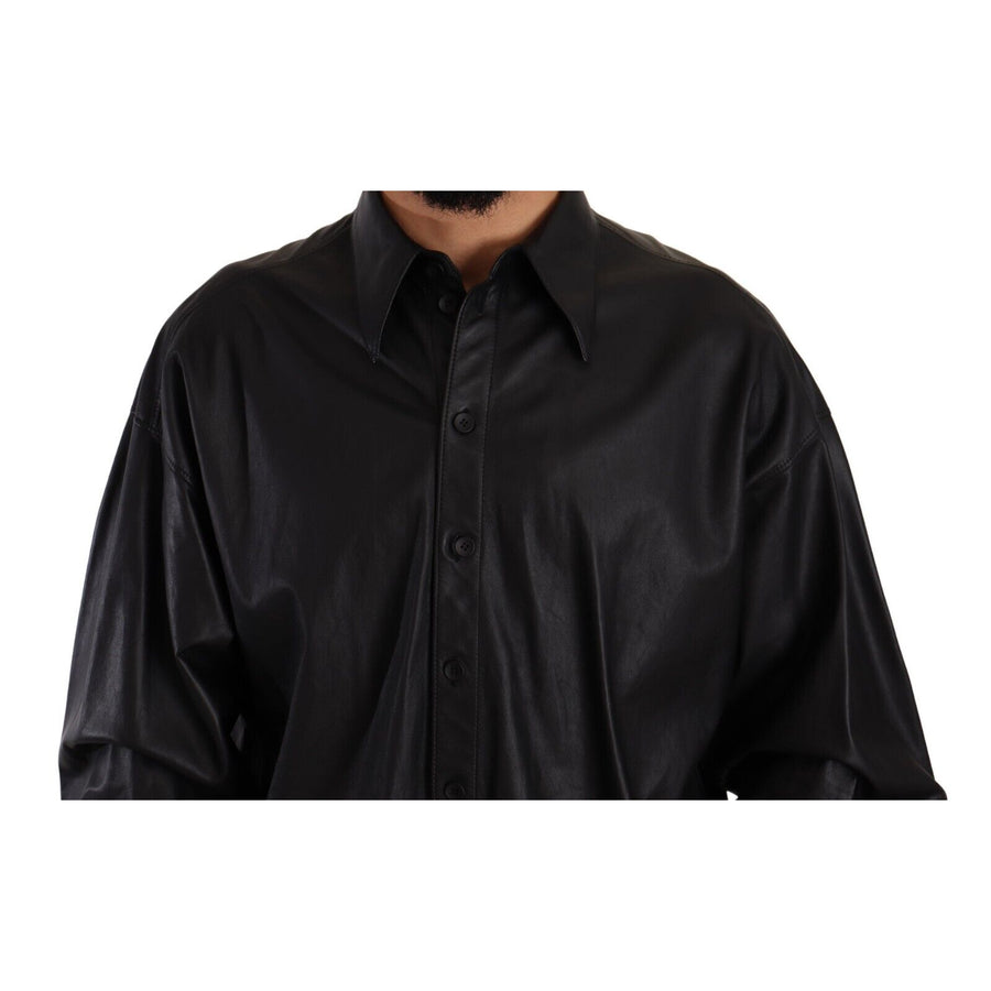 Dolce & Gabbana Elegant Black Leather Jacket