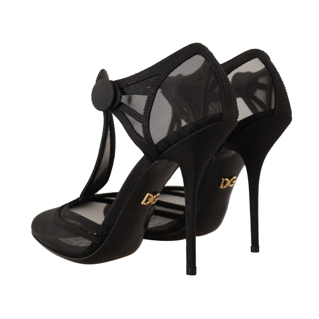 Dolce & Gabbana Elegant Mesh T-Strap Stiletto Pumps