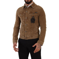 Dolce & Gabbana Elegant Corduroy Logo Jacket