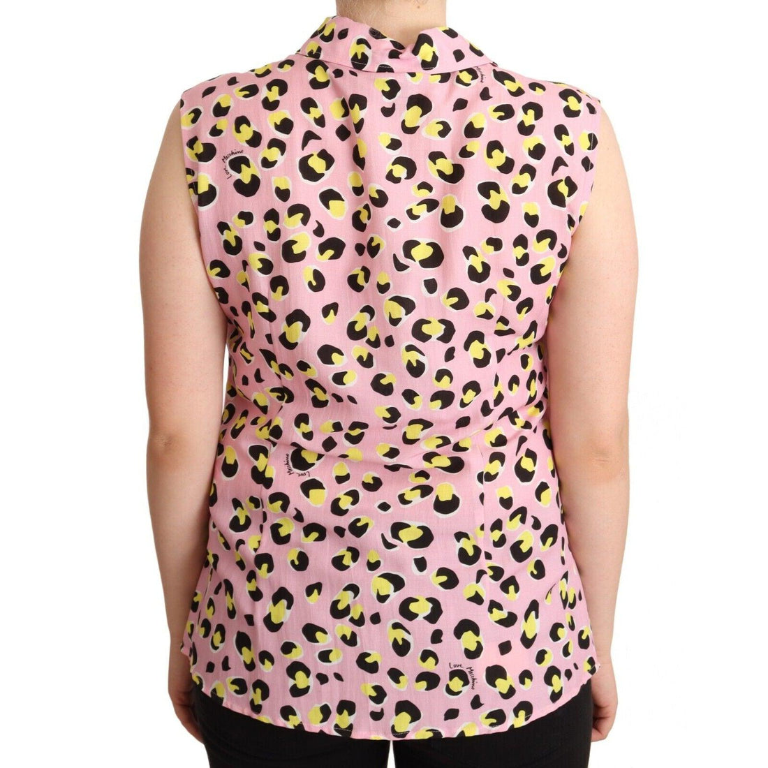 Love Moschino Sleeveless Leopard Print Polo Top