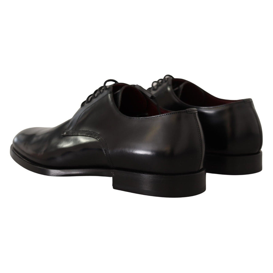 Dolce & Gabbana Black Leather Lace Up Formal Derby Shoes