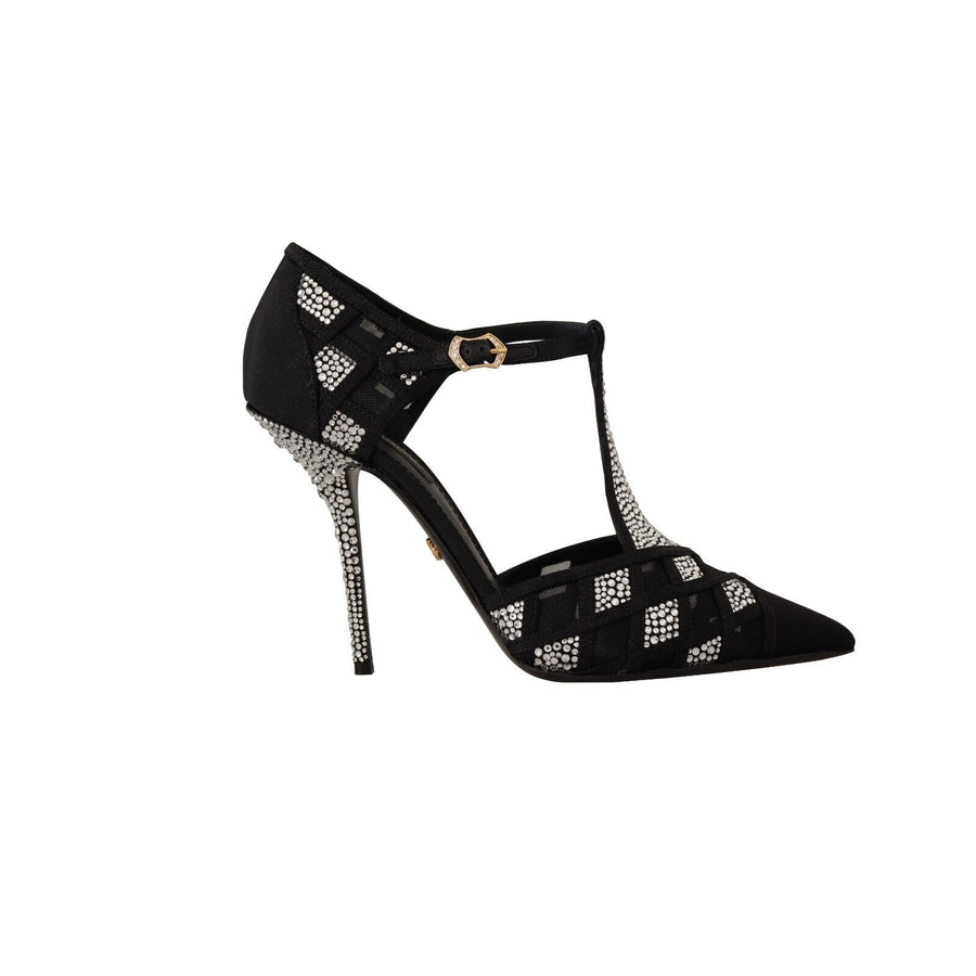 Dolce & Gabbana Elegant Crystal-Embellished Suede Pumps