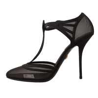 Dolce & Gabbana Elegant Mesh T-Strap Stiletto Pumps