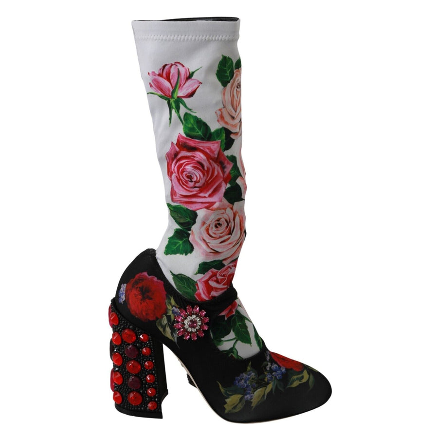 Dolce & Gabbana Floral Embellished Socks Boots