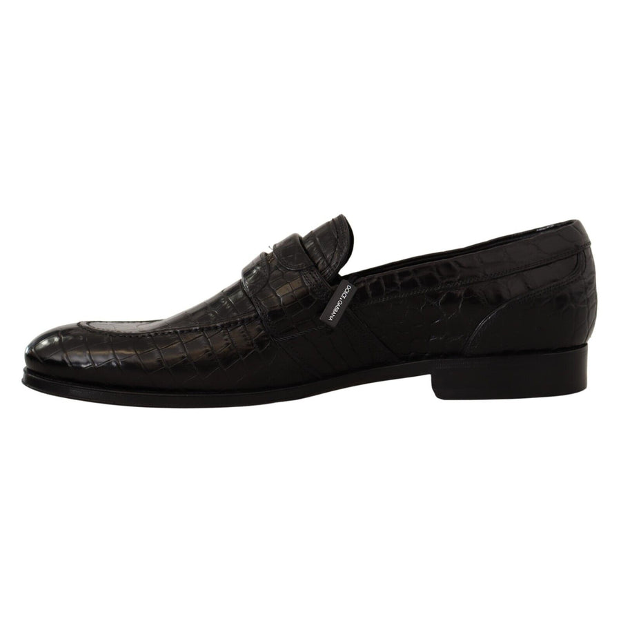 Dolce & Gabbana Elegant Crocodile Leather Moccasin Shoes