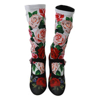 Dolce & Gabbana Floral Embellished Socks Boots