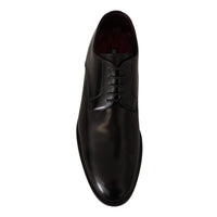 Dolce & Gabbana Black Leather Lace Up Formal Derby Shoes