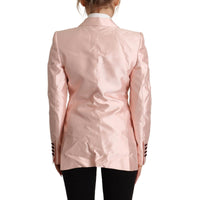 Dolce & Gabbana Elegant Pink Silk Blazer Jacket