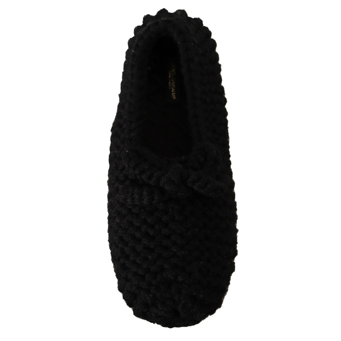 Dolce & Gabbana Elegant Black Wool Knit Ballet Flats