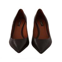 Dolce & Gabbana Elegant Brown Leather Heels Pumps