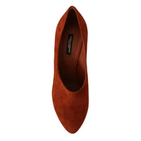 Dolce & Gabbana Elegant Cognac Suede Pumps