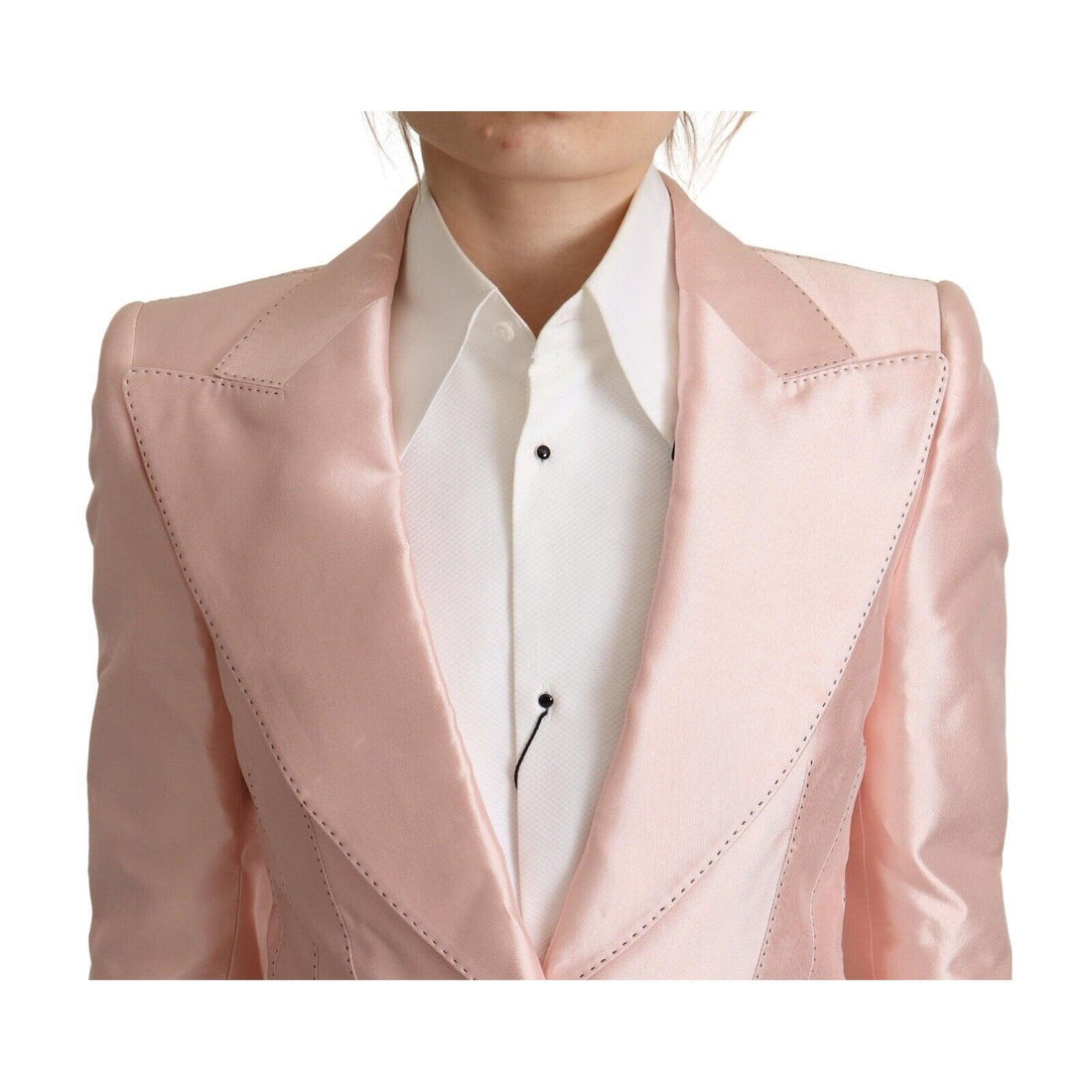 Dolce & Gabbana Elegant Pink Silk Blazer Jacket