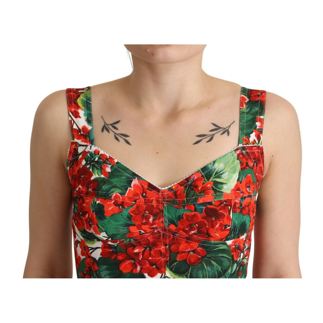 Dolce & Gabbana Elegant Red Cropped Top with Geranium Print