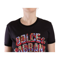 Dolce & Gabbana Chic Black Crew Neck Logo Tee