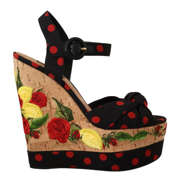 Dolce & Gabbana Multicolor Silk Blend Platform Heels