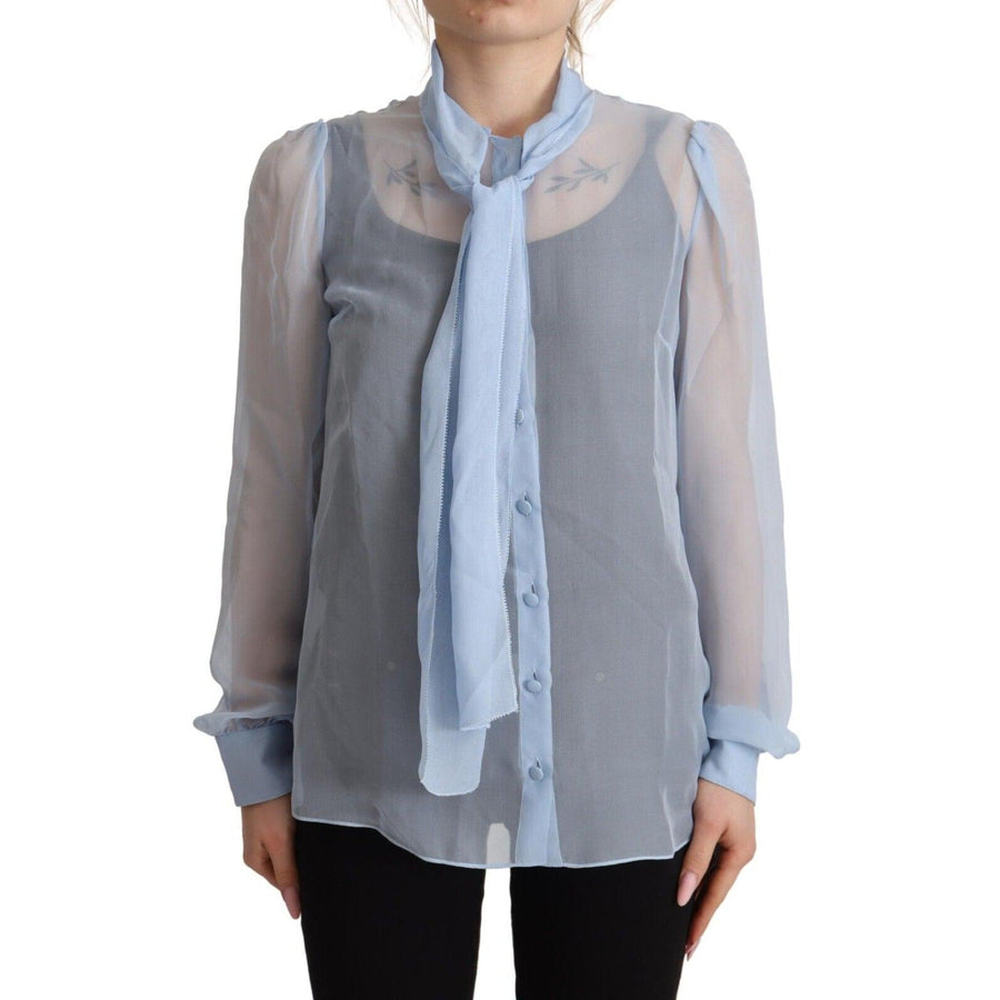 Dolce & Gabbana Elegant Silk Ascot Collar Blouse