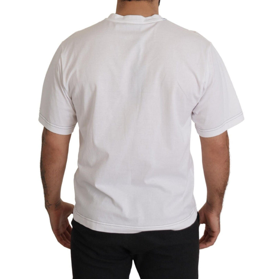 Dolce & Gabbana Elegant White Cotton Tee with Leopard Logo