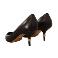 Dolce & Gabbana Elegant Brown Leather Heels Pumps