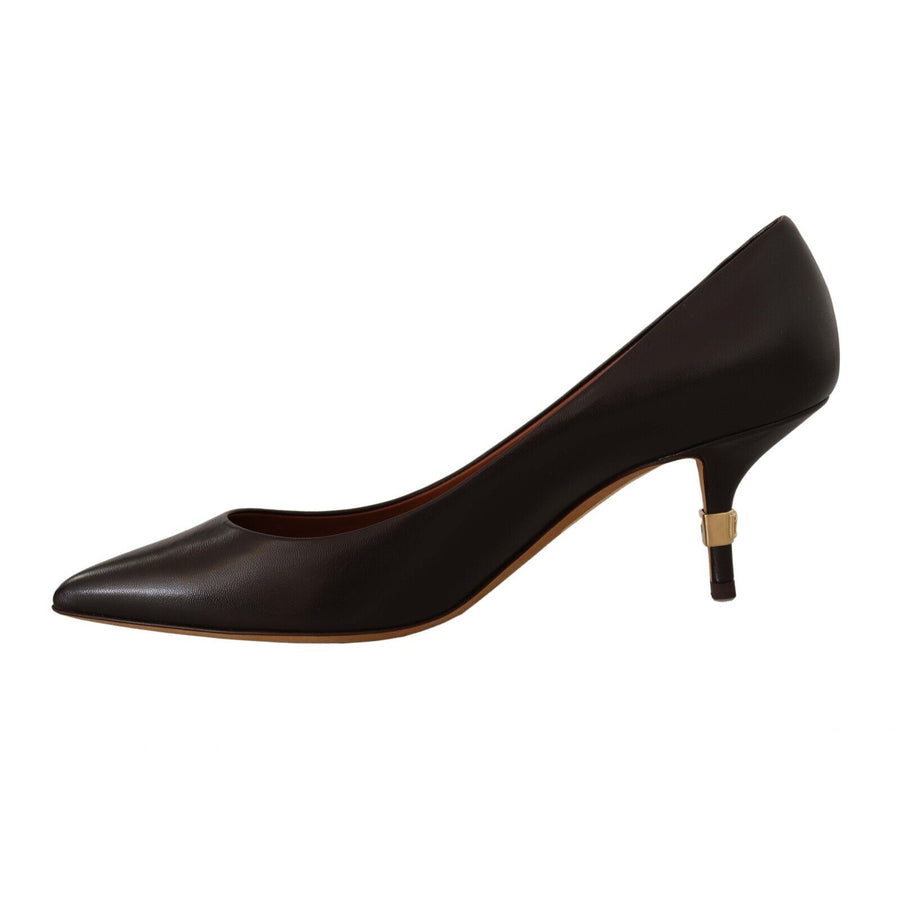 Dolce & Gabbana Elegant Brown Leather Heels Pumps