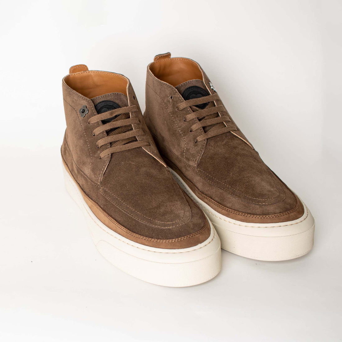 Lardini Elegant Suede Leather Sneakers in Brown