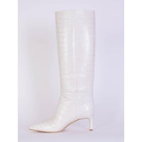 Paris Texas Ivory Knee-High Stiletto Boots