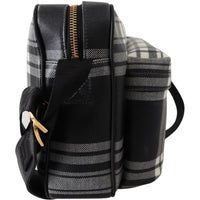 Versace Grey Fabric & Leather Crossbody Bag